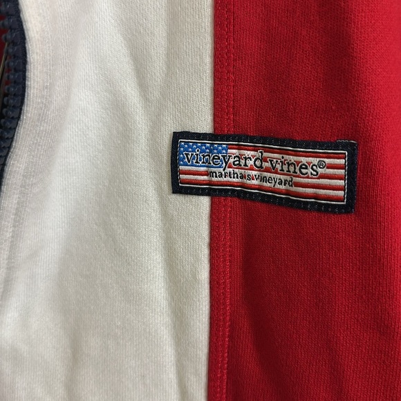 NWT Vineyard Vines Men's USA America Colorblock Mockneck Pullover 2XL - Picture 4 of 6